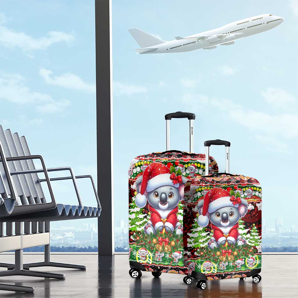 Koala Christmas Luggage Cover Australia Aboriginal Cute Santa Koalas - Aussie Hoodie