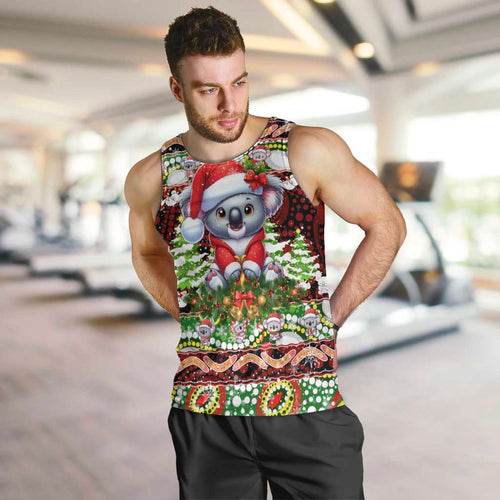 Koala Christmas Men Tank Top Australia Aboriginal Cute Santa Koalas - Aussie Hoodie