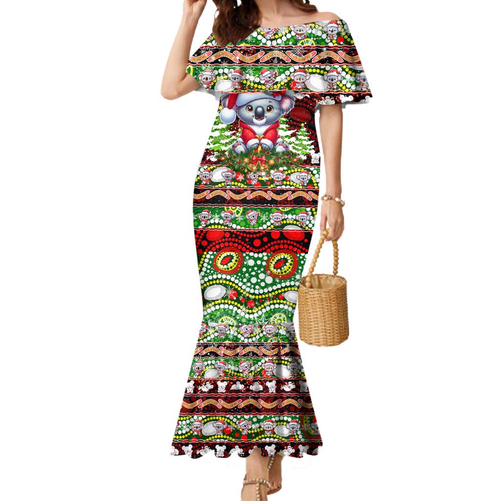 Koala Christmas Mermaid Dress Australia Aboriginal Cute Santa Koalas - Aussie Hoodie