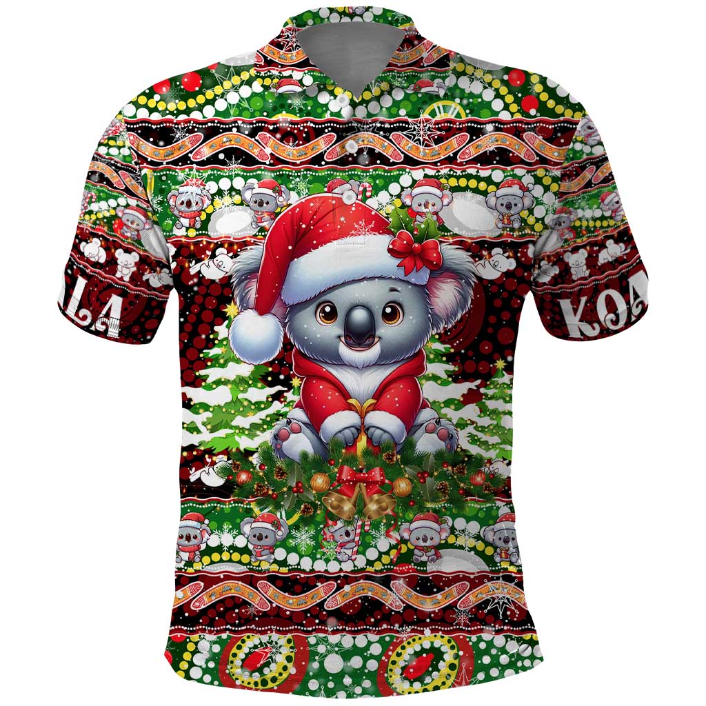 Koala Christmas Polo Shirt Australia Aboriginal Cute Santa Koalas - Aussie Hoodie