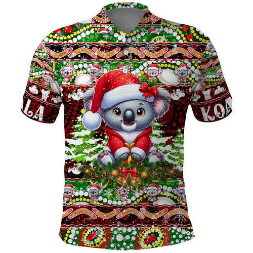 Koala Christmas Polo Shirt Australia Aboriginal Cute Santa Koalas - Aussie Hoodie
