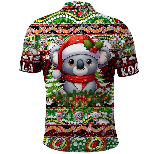 Koala Christmas Polo Shirt Australia Aboriginal Cute Santa Koalas - Aussie Hoodie