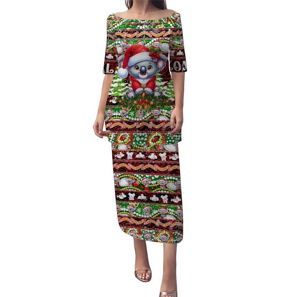 Koala Christmas Puletasi Australia Aboriginal Cute Santa Koalas - Aussie Hoodie