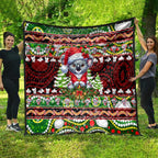 Koala Christmas Quilt Australia Aboriginal Cute Santa Koalas - Aussie Hoodie