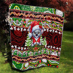 Koala Christmas Quilt Australia Aboriginal Cute Santa Koalas - Aussie Hoodie