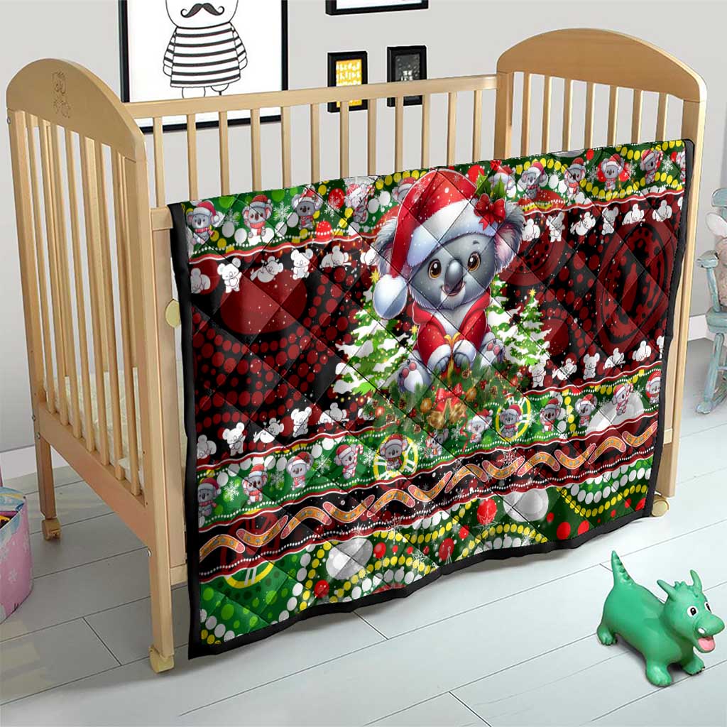 Koala Christmas Quilt Australia Aboriginal Cute Santa Koalas - Aussie Hoodie