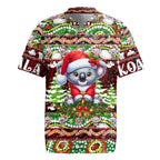 Koala Christmas Rugby Jersey Australia Aboriginal Cute Santa Koalas - Aussie Hoodie