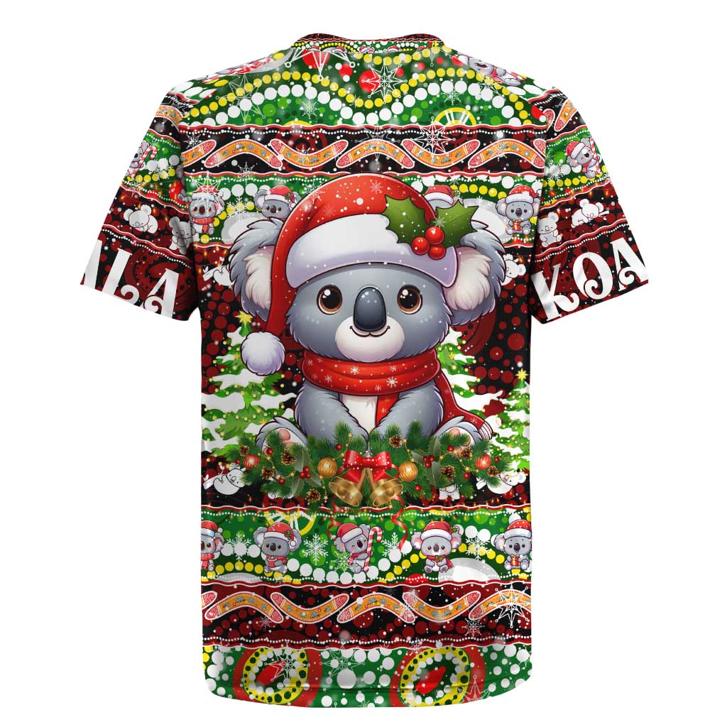 Koala Christmas Rugby Jersey Australia Aboriginal Cute Santa Koalas - Aussie Hoodie