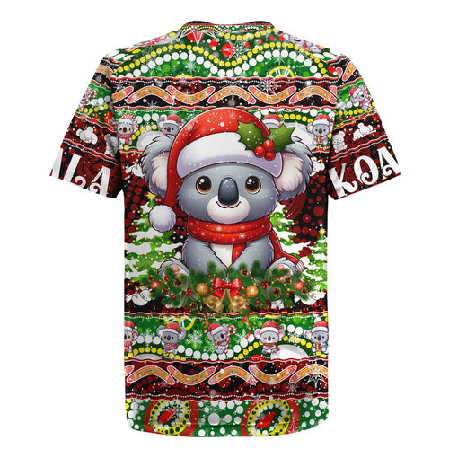 Koala Christmas Rugby Jersey Australia Aboriginal Cute Santa Koalas - Aussie Hoodie