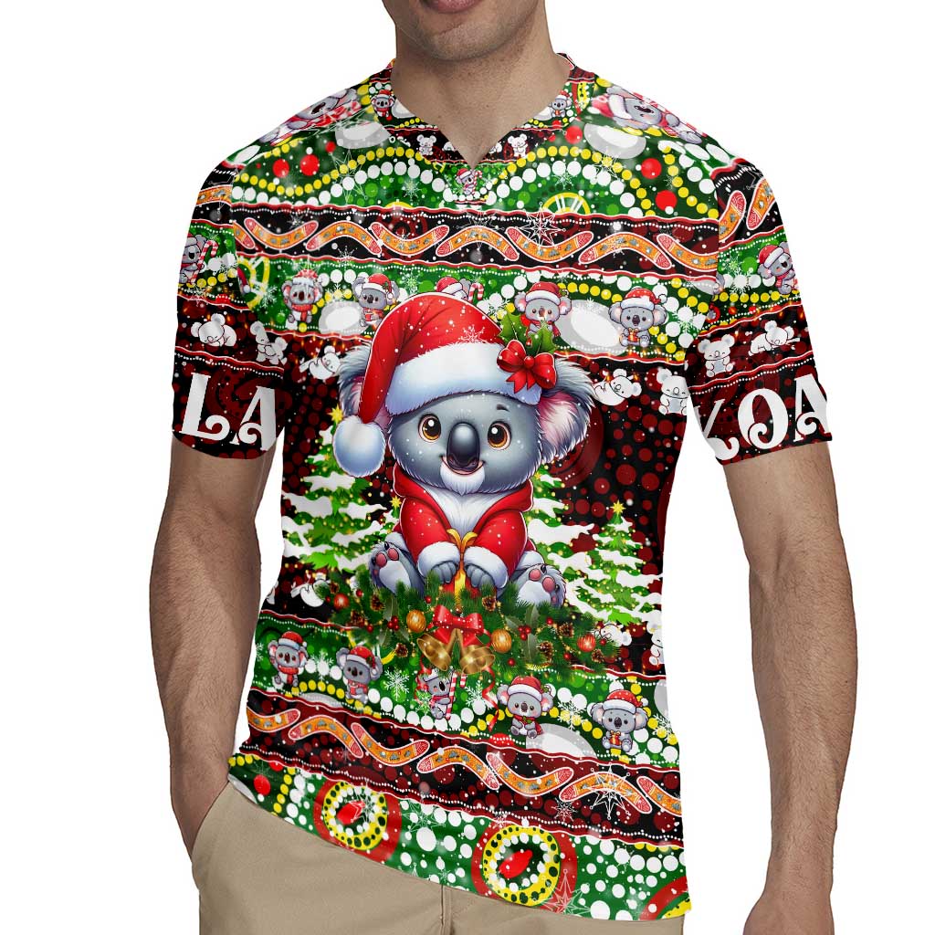 Koala Christmas Rugby Jersey Australia Aboriginal Cute Santa Koalas - Aussie Hoodie