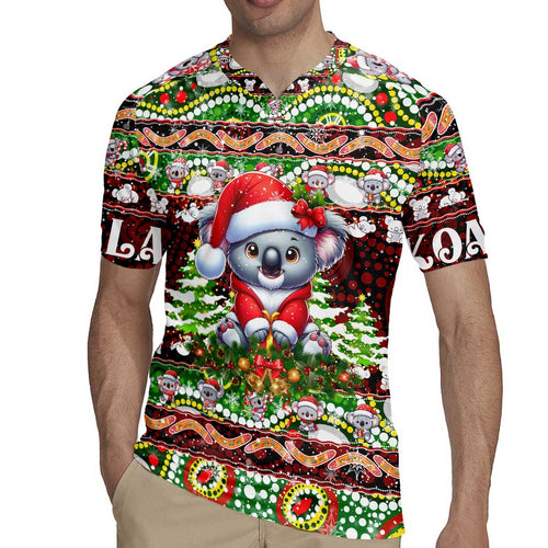 Koala Christmas Rugby Jersey Australia Aboriginal Cute Santa Koalas - Aussie Hoodie