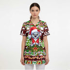 Koala Christmas Scrub Top Australia Aboriginal Cute Santa Koalas - Aussie Hoodie