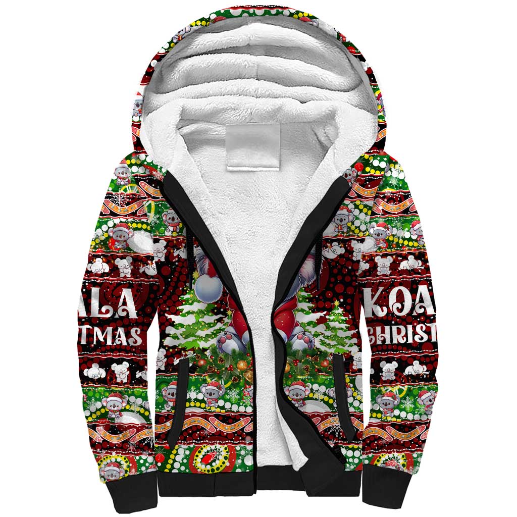Koala Christmas Sherpa Hoodie Australia Aboriginal Cute Santa Koalas - Aussie Hoodie