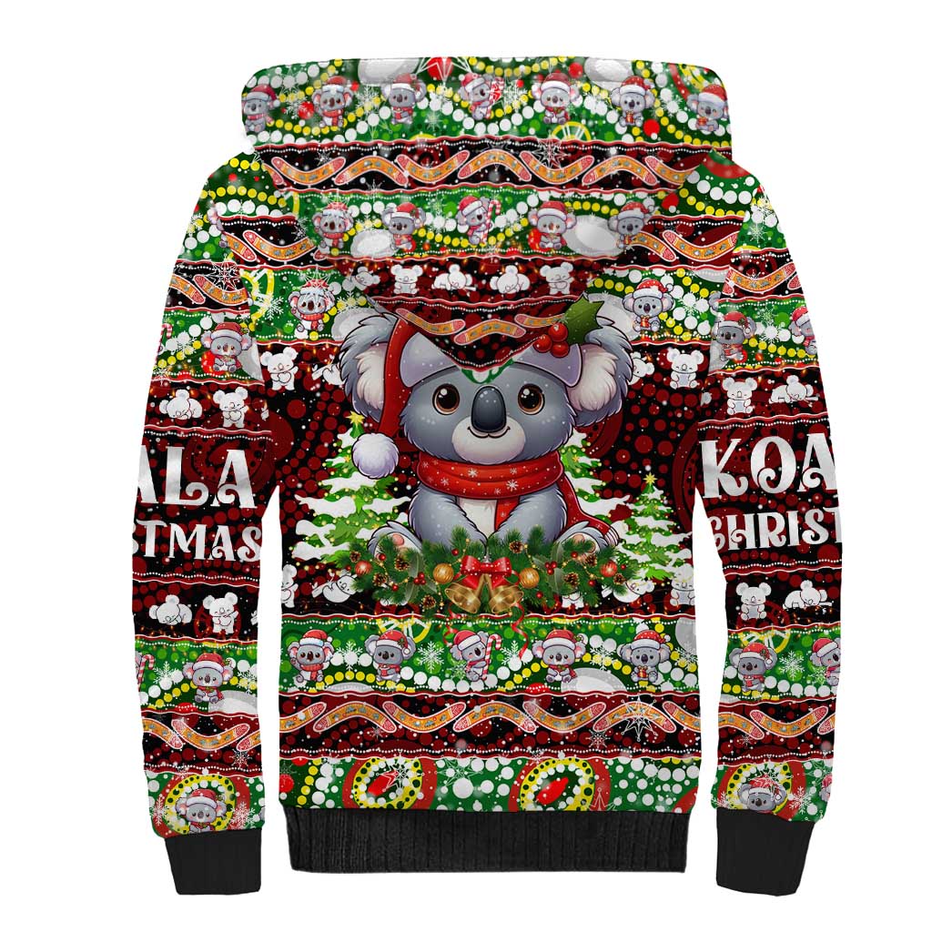 Koala Christmas Sherpa Hoodie Australia Aboriginal Cute Santa Koalas - Aussie Hoodie