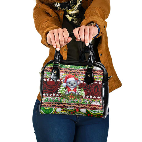 Koala Christmas Shoulder Handbag Australia Aboriginal Cute Santa Koalas - Aussie Hoodie