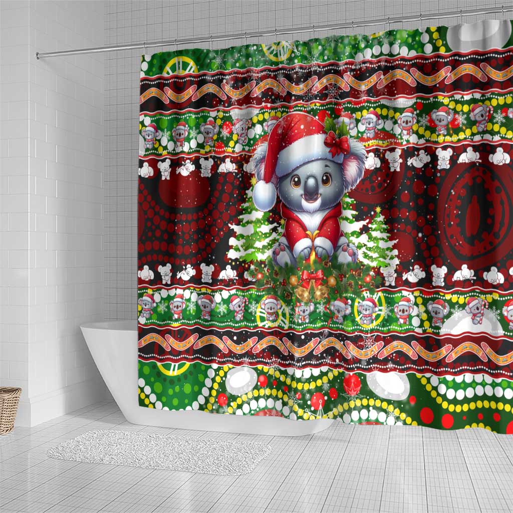 Koala Christmas Shower Curtain Australia Aboriginal Cute Santa Koalas - Aussie Hoodie