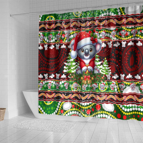 Koala Christmas Shower Curtain Australia Aboriginal Cute Santa Koalas - Aussie Hoodie