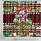 Koala Christmas Shower Curtain Australia Aboriginal Cute Santa Koalas - Aussie Hoodie