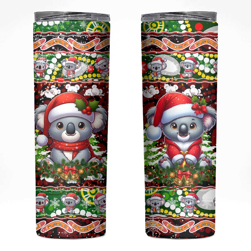 Koala Christmas Skinny Tumbler Australia Aboriginal Cute Santa Koalas - Aussie Hoodie