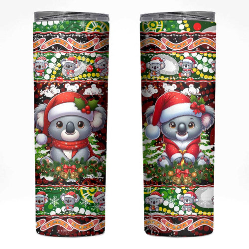 Koala Christmas Skinny Tumbler Australia Aboriginal Cute Santa Koalas - Aussie Hoodie