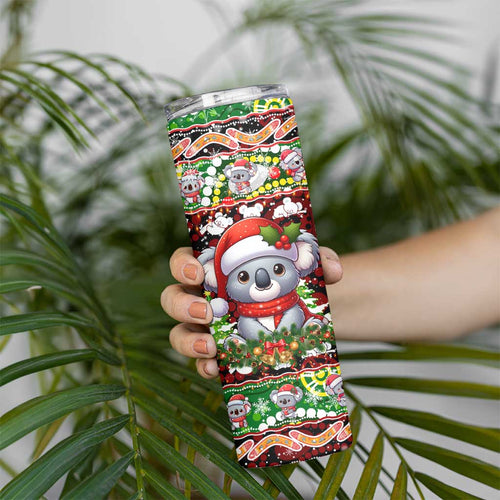 Koala Christmas Skinny Tumbler Australia Aboriginal Cute Santa Koalas - Aussie Hoodie