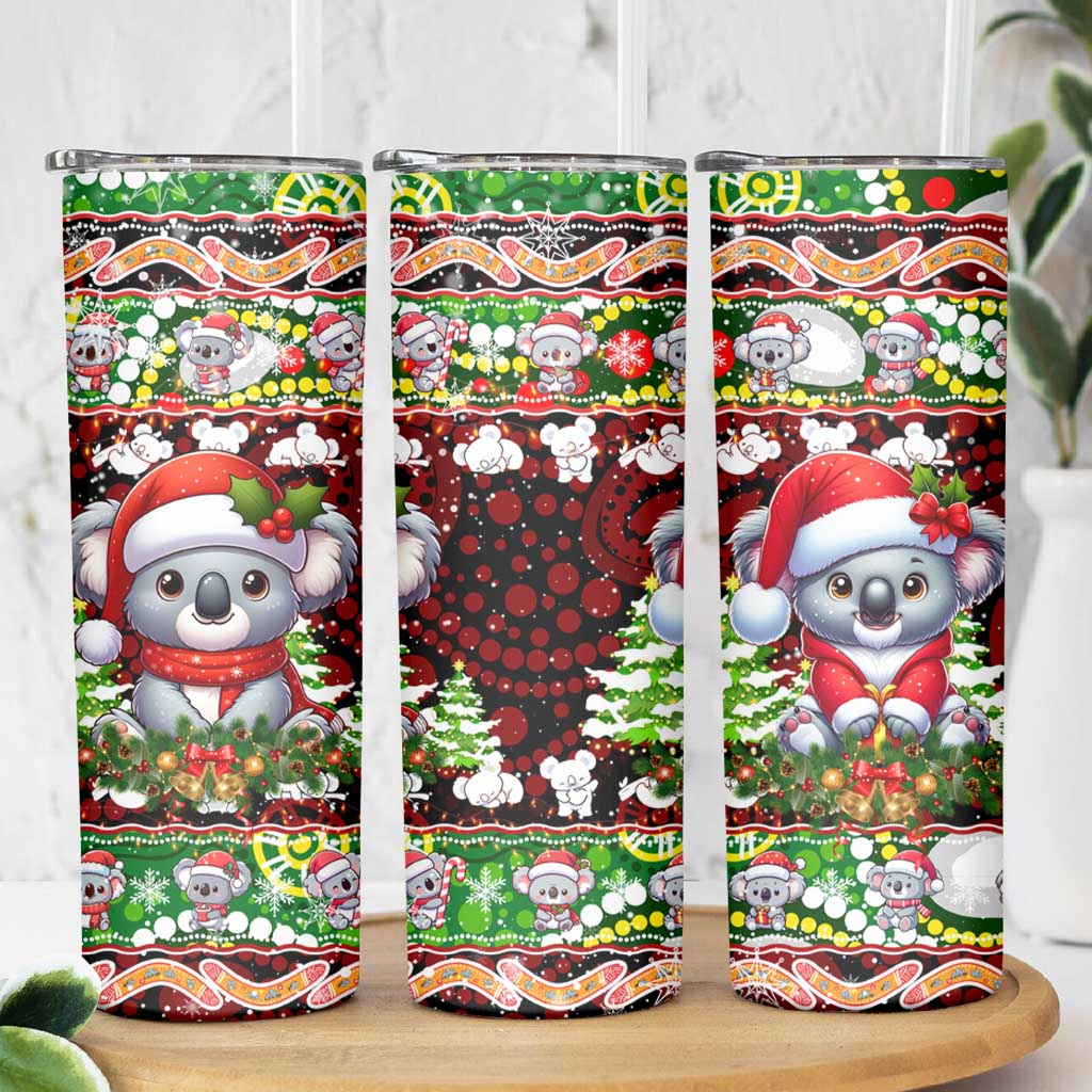 Koala Christmas Skinny Tumbler Australia Aboriginal Cute Santa Koalas - Aussie Hoodie