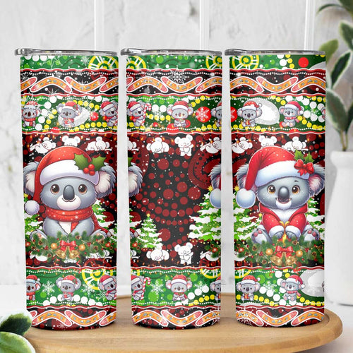 Koala Christmas Skinny Tumbler Australia Aboriginal Cute Santa Koalas - Aussie Hoodie
