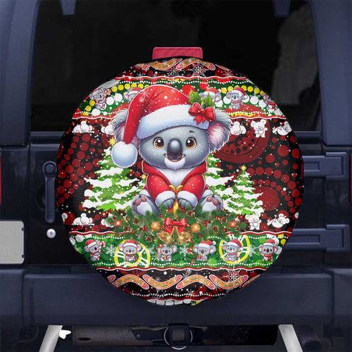 Koala Christmas Spare Tire Cover Australia Aboriginal Cute Santa Koalas - Aussie Hoodie