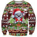 Koala Christmas Sweatshirt Australia Aboriginal Cute Santa Koalas - Aussie Hoodie