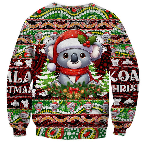 Koala Christmas Sweatshirt Australia Aboriginal Cute Santa Koalas - Aussie Hoodie
