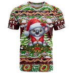 Koala Christmas T Shirt Australia Aboriginal Cute Santa Koalas - Aussie Hoodie