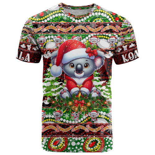 Koala Christmas T Shirt Australia Aboriginal Cute Santa Koalas - Aussie Hoodie
