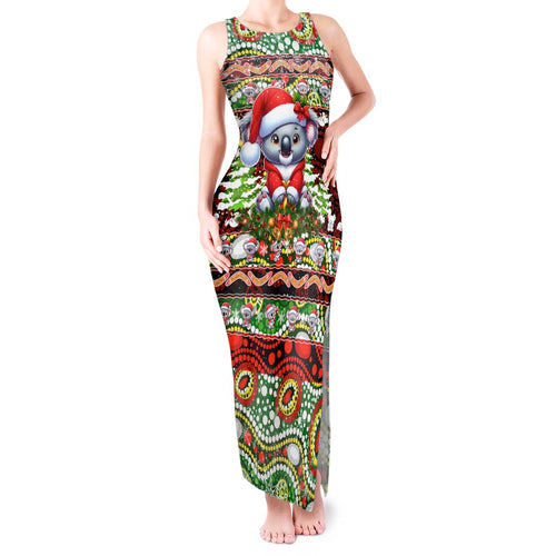 Koala Christmas Tank Maxi Dress Australia Aboriginal Cute Santa Koalas - Aussie Hoodie
