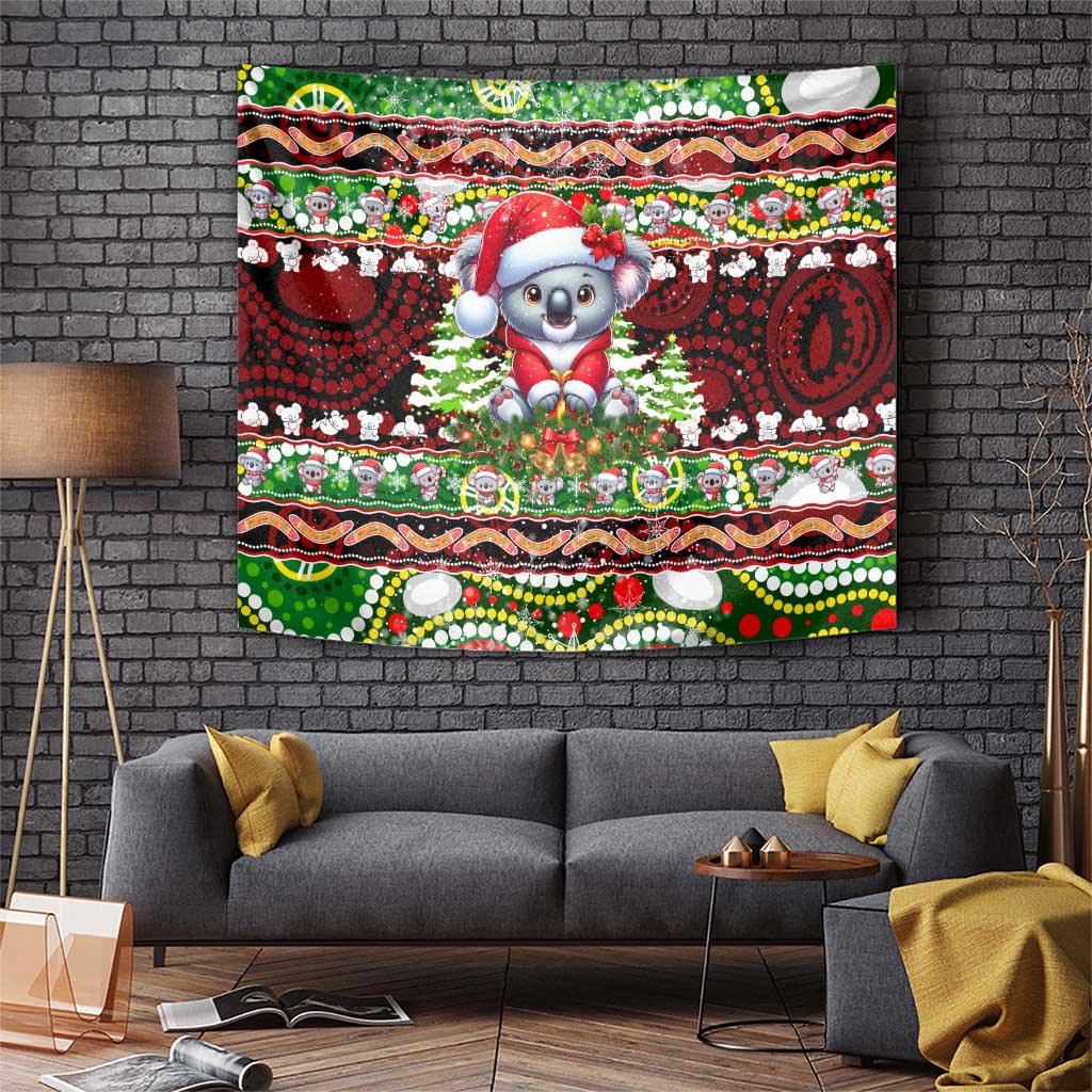 Koala Christmas Tapestry Australia Aboriginal Cute Santa Koalas - Aussie Hoodie