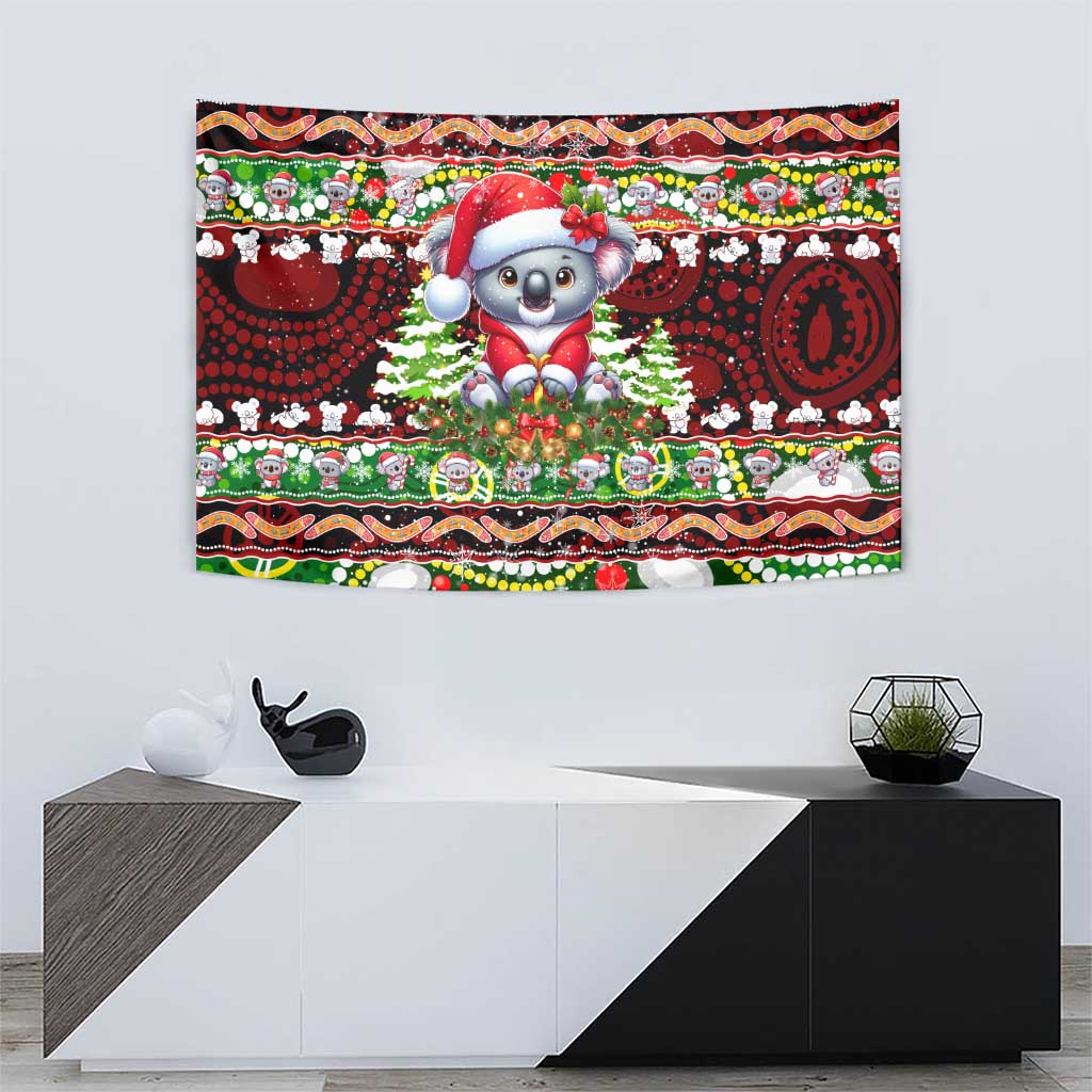 Koala Christmas Tapestry Australia Aboriginal Cute Santa Koalas - Aussie Hoodie