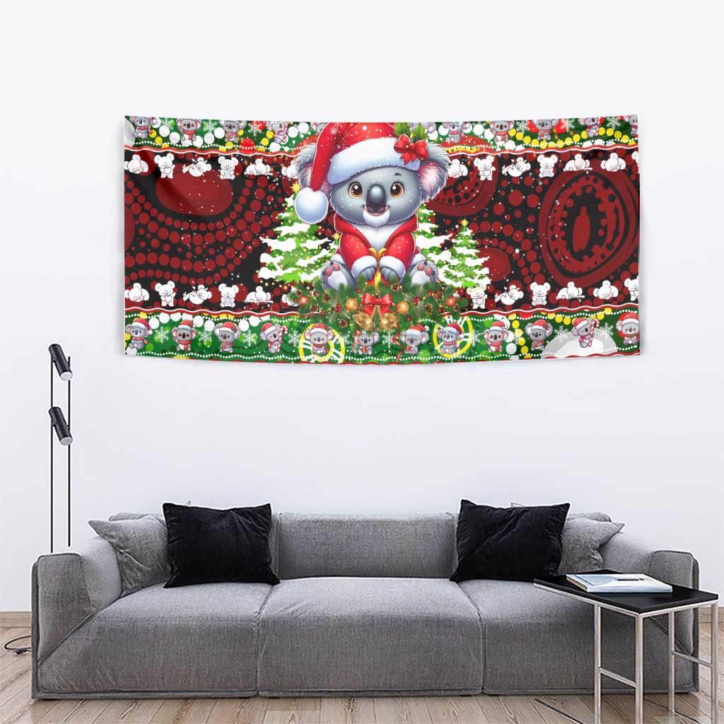 Koala Christmas Tapestry Australia Aboriginal Cute Santa Koalas - Aussie Hoodie