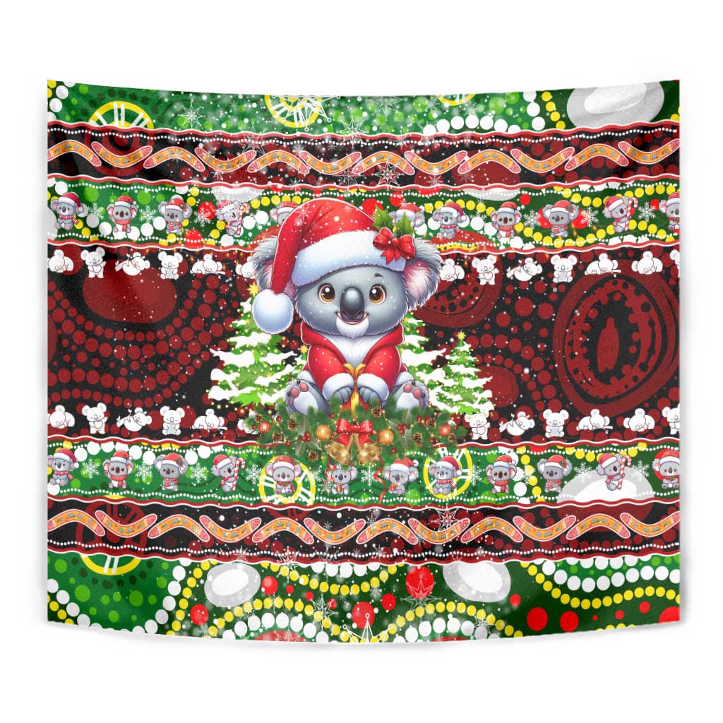 Koala Christmas Tapestry Australia Aboriginal Cute Santa Koalas - Aussie Hoodie