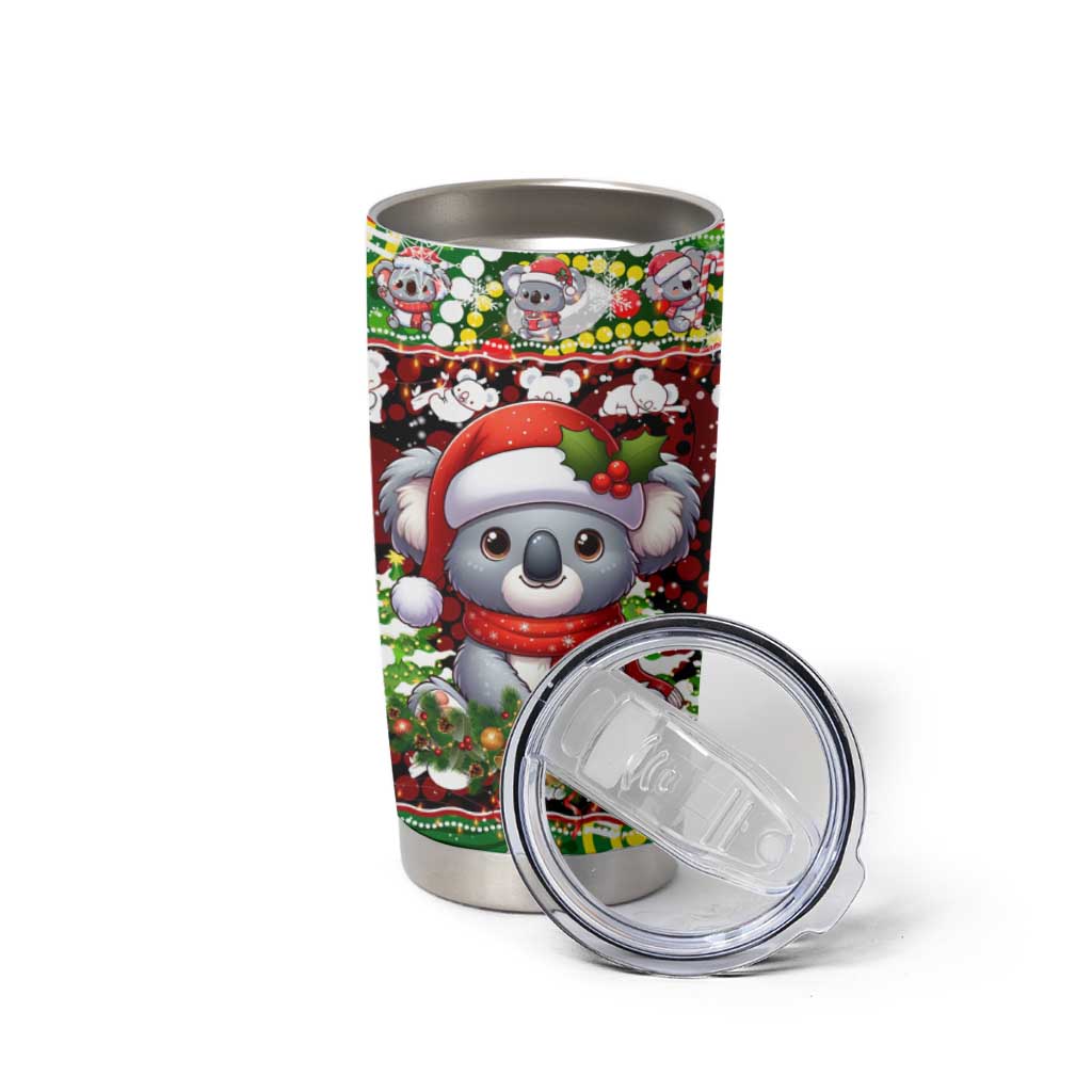 Koala Christmas Tumbler Cup Australia Aboriginal Cute Santa Koalas - Aussie Hoodie