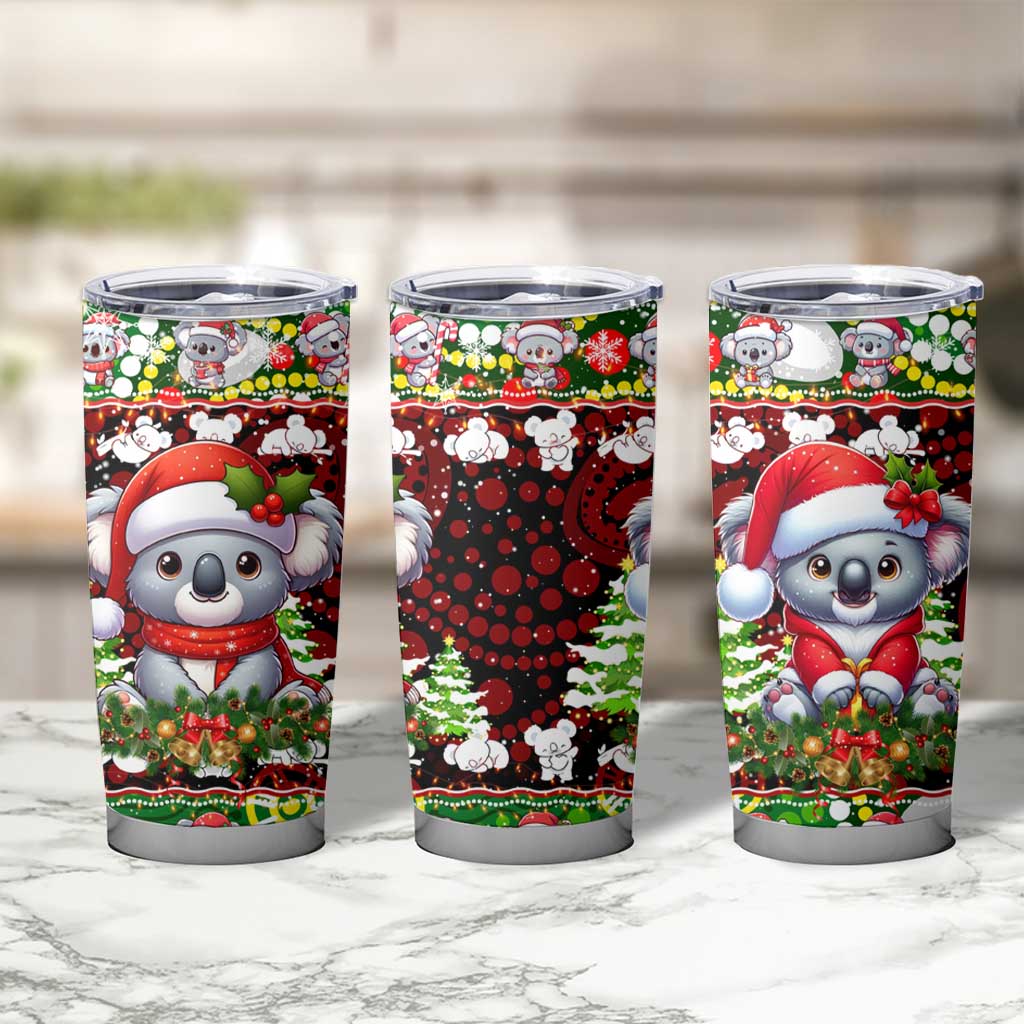 Koala Christmas Tumbler Cup Australia Aboriginal Cute Santa Koalas - Aussie Hoodie