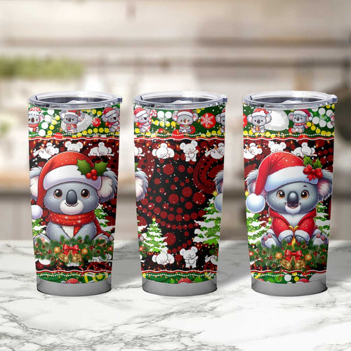 Koala Christmas Tumbler Cup Australia Aboriginal Cute Santa Koalas - Aussie Hoodie