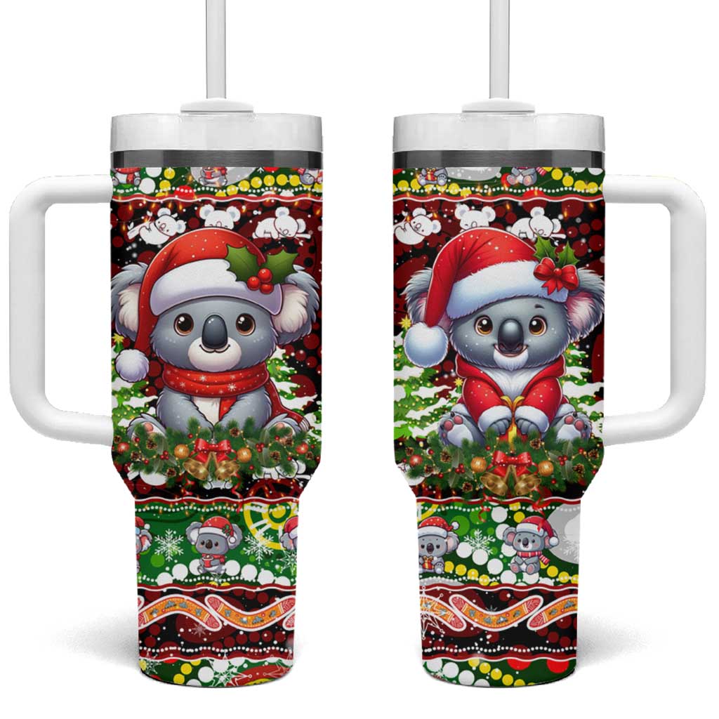 Koala Christmas Tumbler With Handle Australia Aboriginal Cute Santa Koalas - Aussie Hoodie