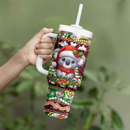 Koala Christmas Tumbler With Handle Australia Aboriginal Cute Santa Koalas - Aussie Hoodie