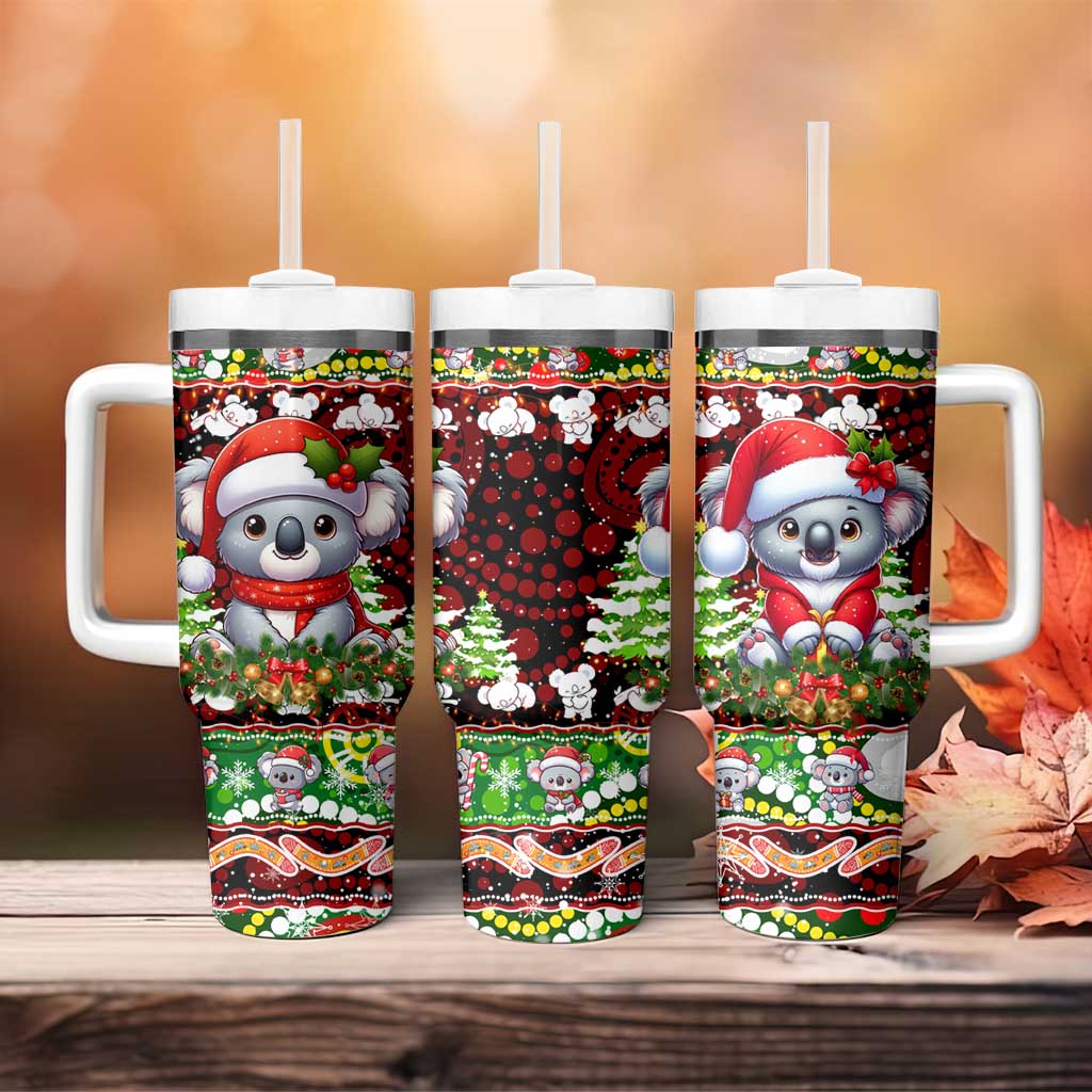 Koala Christmas Tumbler With Handle Australia Aboriginal Cute Santa Koalas - Aussie Hoodie