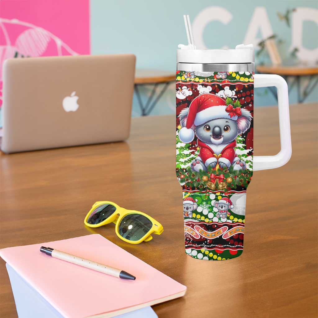 Koala Christmas Tumbler With Handle Australia Aboriginal Cute Santa Koalas - Aussie Hoodie