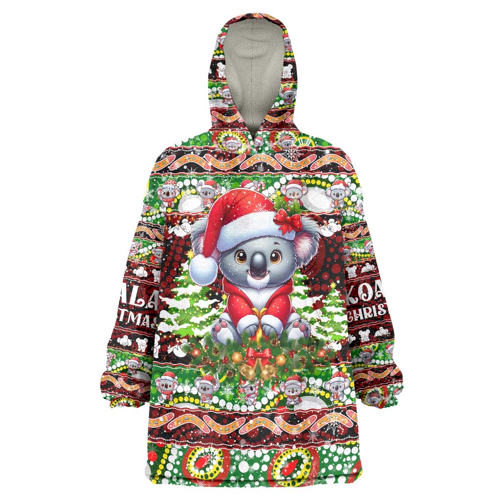 Koala Christmas Wearable Blanket Hoodie Australia Aboriginal Cute Santa Koalas - Aussie Hoodie