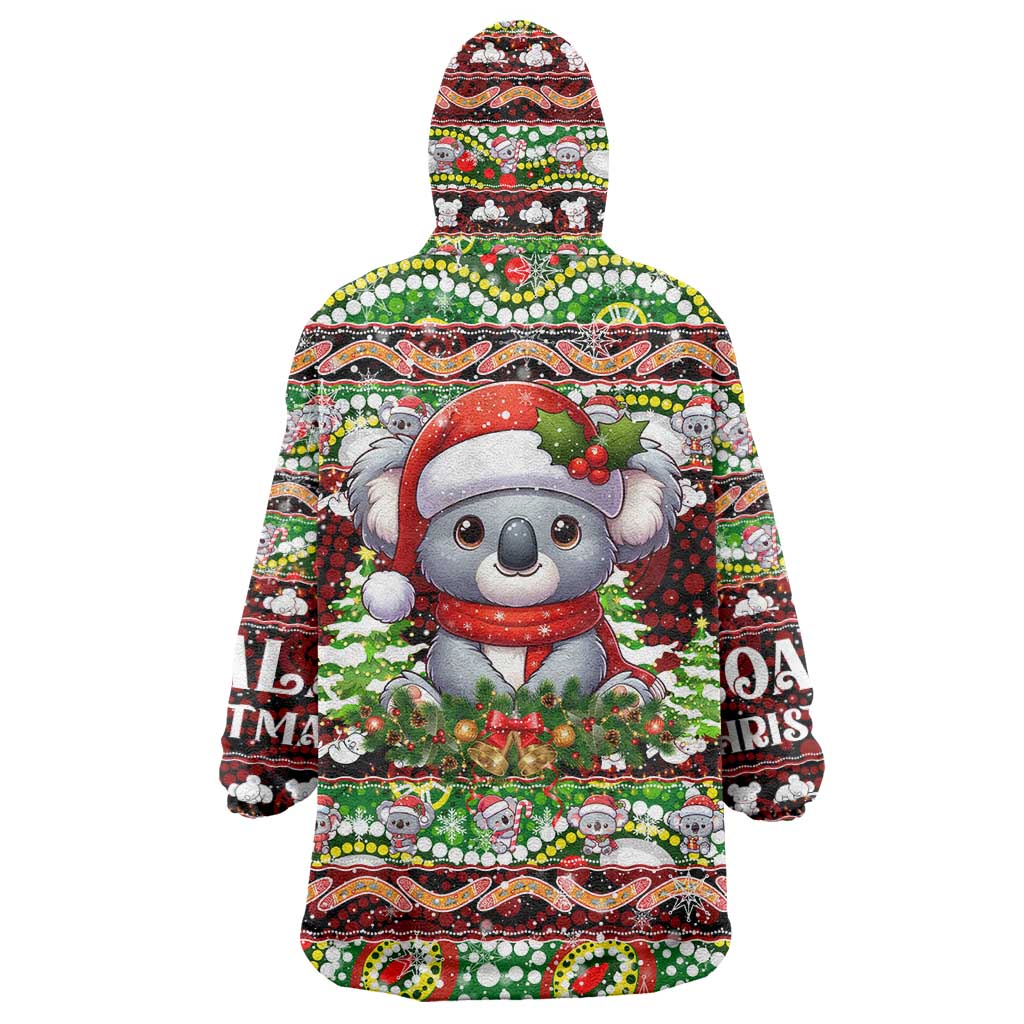 Koala Christmas Wearable Blanket Hoodie Australia Aboriginal Cute Santa Koalas - Aussie Hoodie