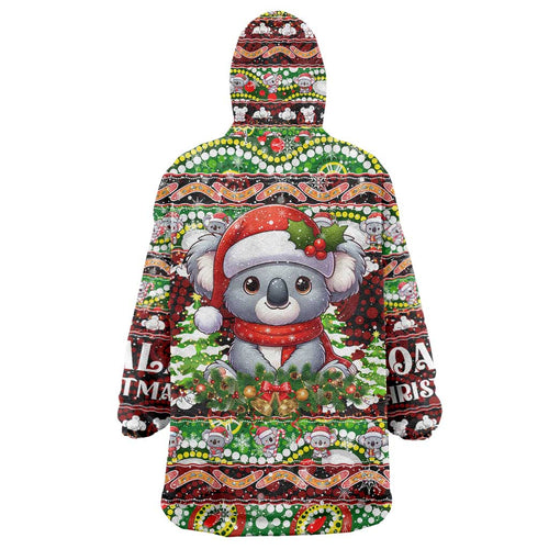 Koala Christmas Wearable Blanket Hoodie Australia Aboriginal Cute Santa Koalas - Aussie Hoodie