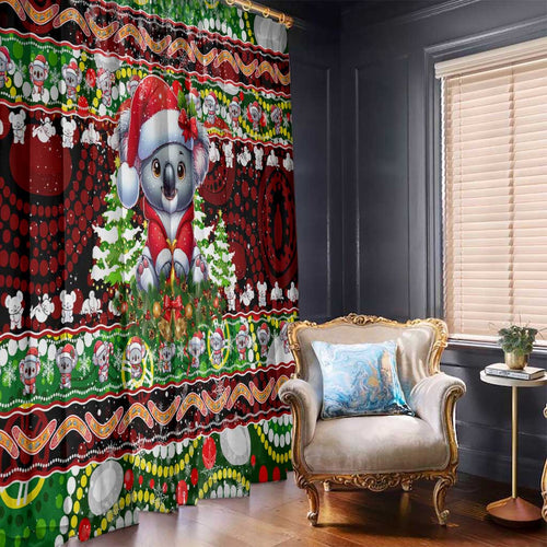 Koala Christmas Window Curtain Australia Aboriginal Cute Santa Koalas - Aussie Hoodie