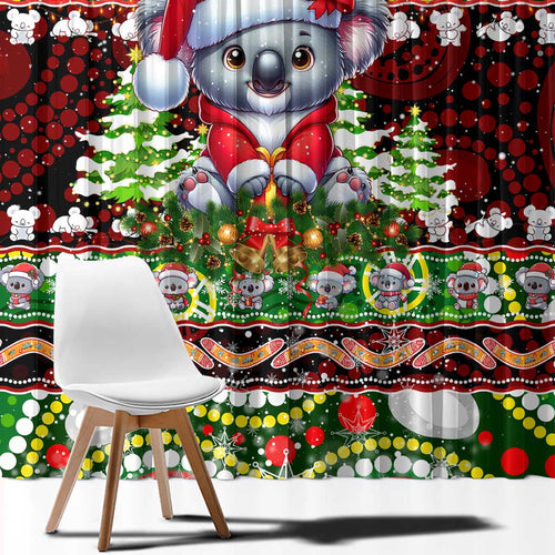 Koala Christmas Window Curtain Australia Aboriginal Cute Santa Koalas - Aussie Hoodie