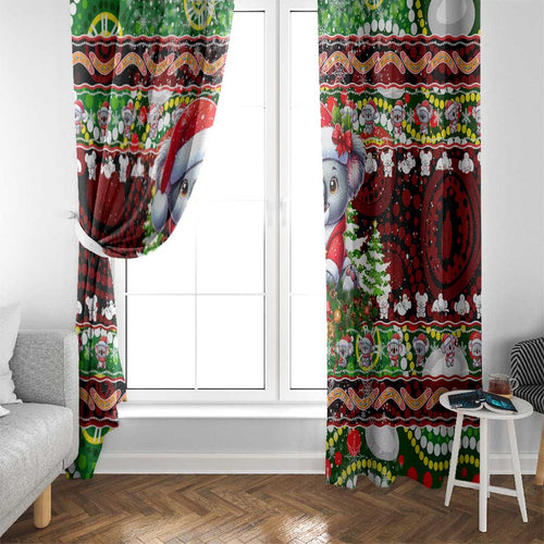 Koala Christmas Window Curtain Australia Aboriginal Cute Santa Koalas - Aussie Hoodie